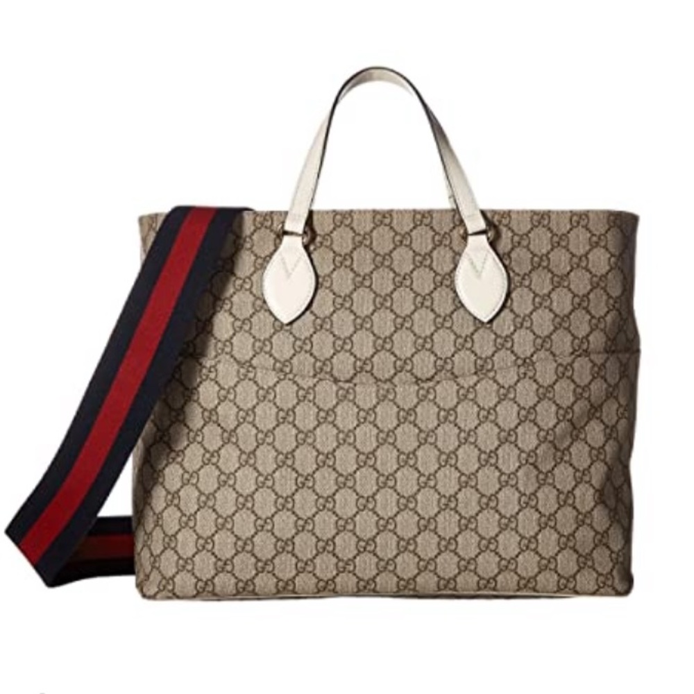 Gucci GG Supreme Canvas diaper bag in Beige/Cream